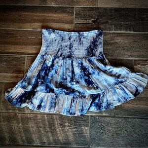Altar’d State blue wide waist bottom ruffle Skirt XL